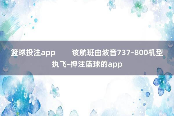 篮球投注app 该航班由波音737-800机型执飞-押注篮球的app