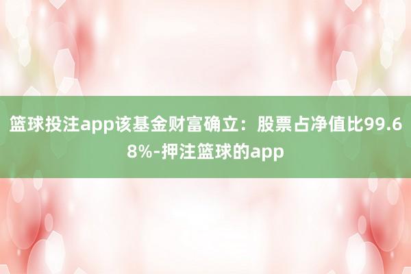 篮球投注app该基金财富确立:股票占净值比99.68%-押注篮球的app