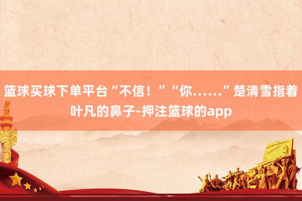 篮球买球下单平台“不信!”“你……”楚清雪指着叶凡的鼻子-押注篮球的app