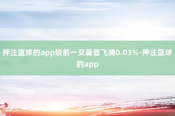 押注篮球的app较前一交曩昔飞腾0.03%-押注篮球的app