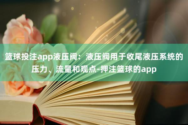 篮球投注app液压阀:液压阀用于收尾液压系统的压力、流量和观点-押注篮球的app