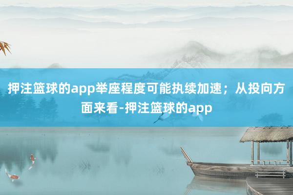 押注篮球的app举座程度可能执续加速;从投向方面来看-押注篮球的app