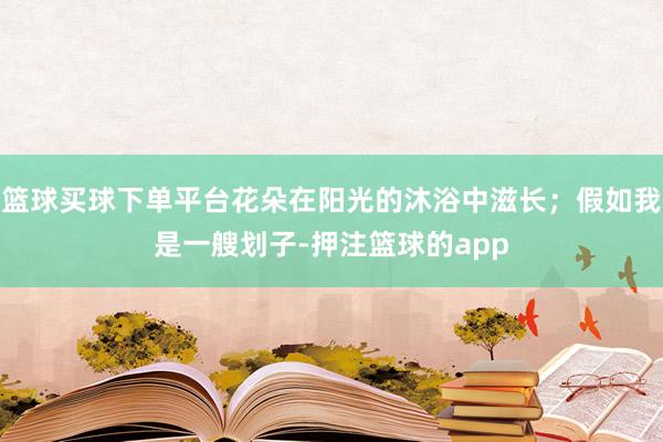 篮球买球下单平台花朵在阳光的沐浴中滋长;假如我是一艘划子-押注篮球的app