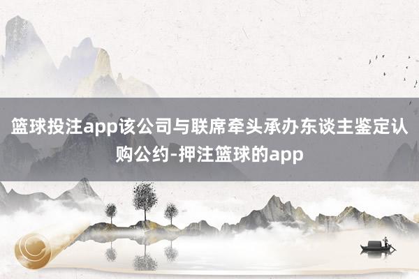 篮球投注app该公司与联席牵头承办东谈主鉴定认购公约-押注篮球的app