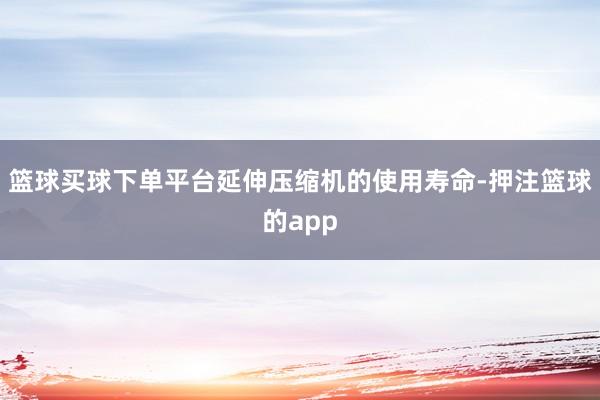篮球买球下单平台延伸压缩机的使用寿命-押注篮球的app