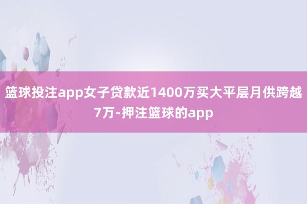 篮球投注app女子贷款近1400万买大平层月供跨越7万-押注篮球的app