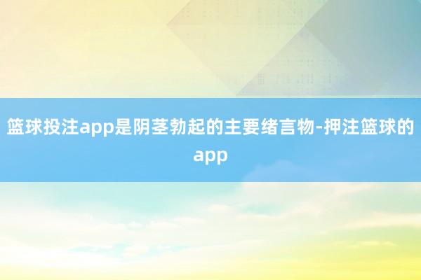 篮球投注app是阴茎勃起的主要绪言物-押注篮球的app