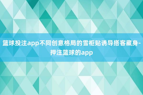 篮球投注app不同创意格局的雪柜贴诱导搭客藏身-押注篮球的app