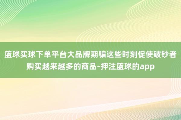 篮球买球下单平台大品牌期骗这些时刻促使破钞者购买越来越多的商品-押注篮球的app