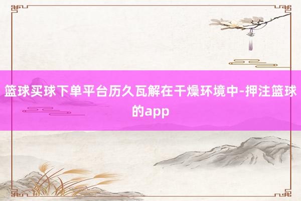 篮球买球下单平台历久瓦解在干燥环境中-押注篮球的app