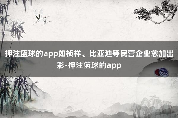 押注篮球的app如祯祥、比亚迪等民营企业愈加出彩-押注篮球的app