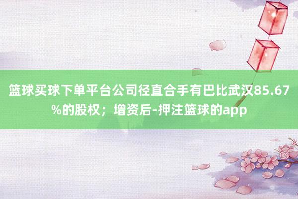 篮球买球下单平台公司径直合手有巴比武汉85.67%的股权;增资后-押注篮球的app