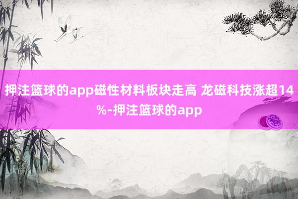 押注篮球的app磁性材料板块走高 龙磁科技涨超14%-押注篮球的app