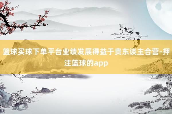 篮球买球下单平台业绩发展得益于贵东谈主合营-押注篮球的app