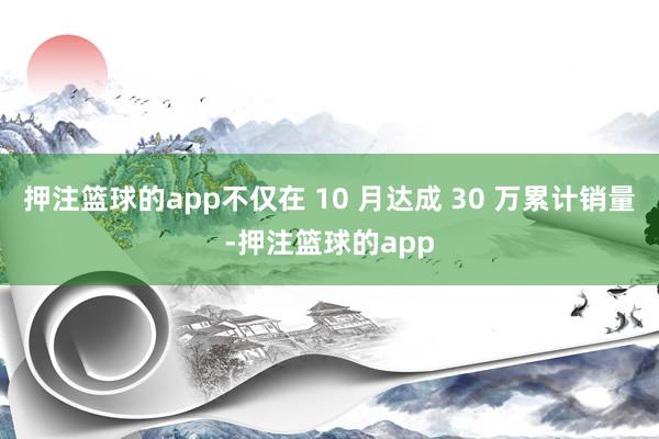 押注篮球的app不仅在 10 月达成 30 万累计销量-押注篮球的app