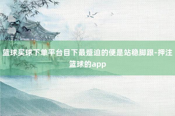 篮球买球下单平台目下最蹙迫的便是站稳脚跟-押注篮球的app