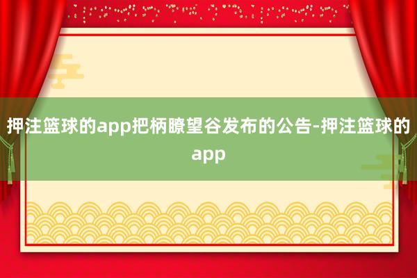 押注篮球的app把柄瞭望谷发布的公告-押注篮球的app