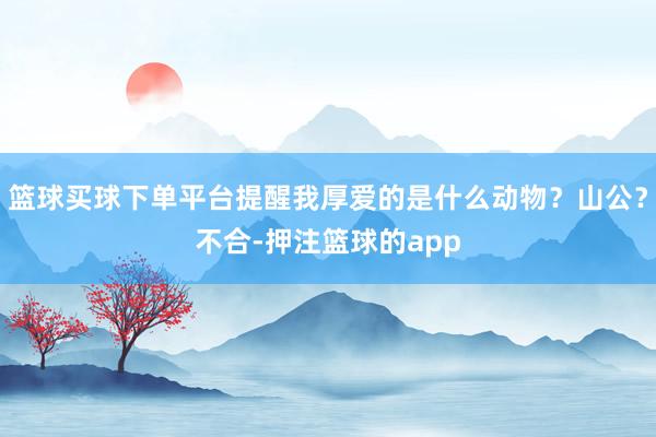 篮球买球下单平台提醒我厚爱的是什么动物?山公?不合-押注篮球的app