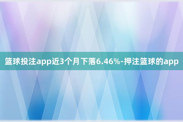 篮球投注app近3个月下落6.46%-押注篮球的app