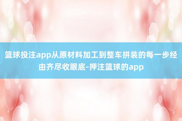篮球投注app从原材料加工到整车拼装的每一步经由齐尽收眼底-押注篮球的app