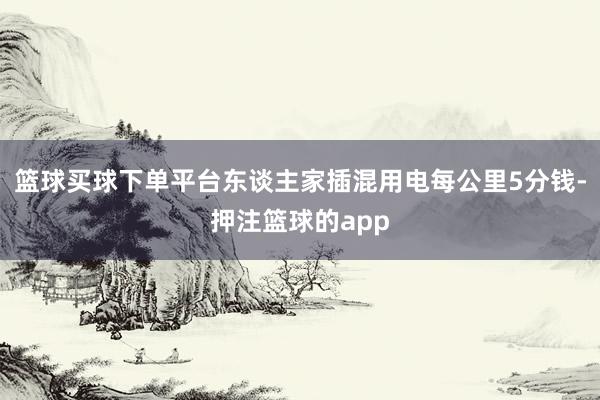 篮球买球下单平台东谈主家插混用电每公里5分钱-押注篮球的app