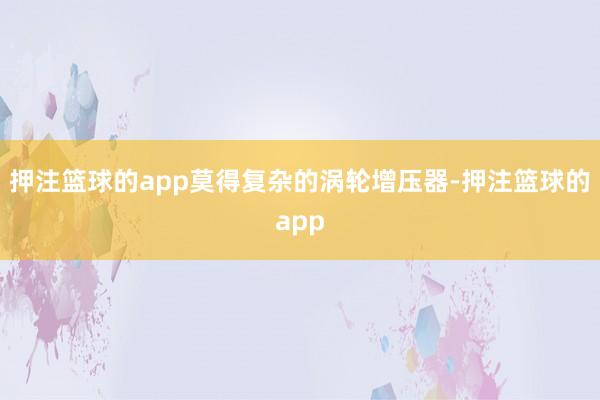 押注篮球的app莫得复杂的涡轮增压器-押注篮球的app
