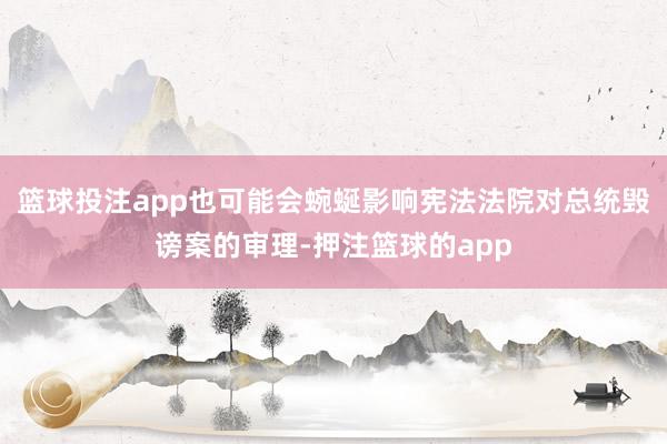篮球投注app也可能会蜿蜒影响宪法法院对总统毁谤案的审理-押注篮球的app