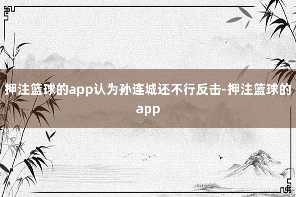 押注篮球的app认为孙连城还不行反击-押注篮球的app