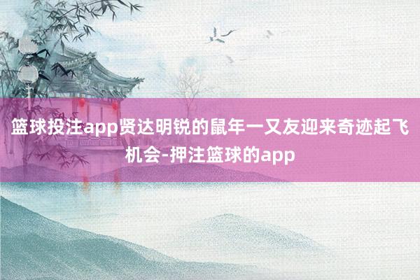 篮球投注app贤达明锐的鼠年一又友迎来奇迹起飞机会-押注篮球的app