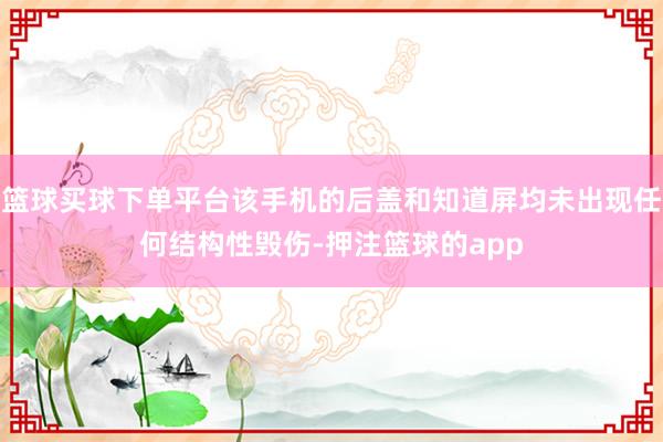 篮球买球下单平台该手机的后盖和知道屏均未出现任何结构性毁伤-押注篮球的app
