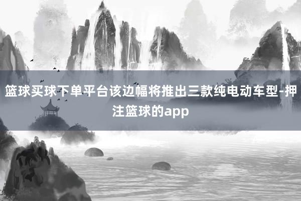 篮球买球下单平台该边幅将推出三款纯电动车型-押注篮球的app