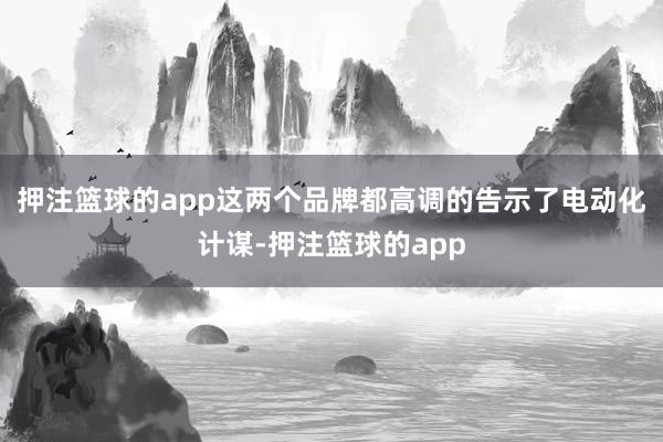 押注篮球的app这两个品牌都高调的告示了电动化计谋-押注篮球的app