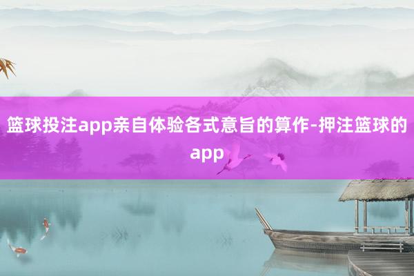 篮球投注app亲自体验各式意旨的算作-押注篮球的app
