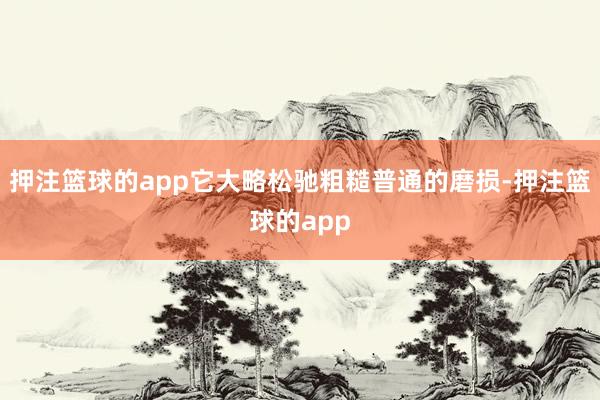 押注篮球的app它大略松驰粗糙普通的磨损-押注篮球的app