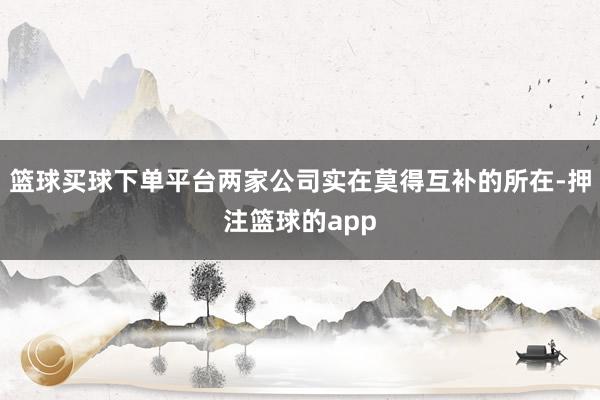 篮球买球下单平台两家公司实在莫得互补的所在-押注篮球的app
