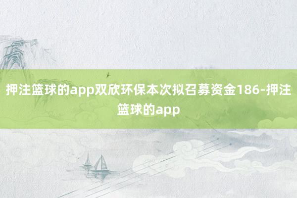 押注篮球的app双欣环保本次拟召募资金186-押注篮球的app