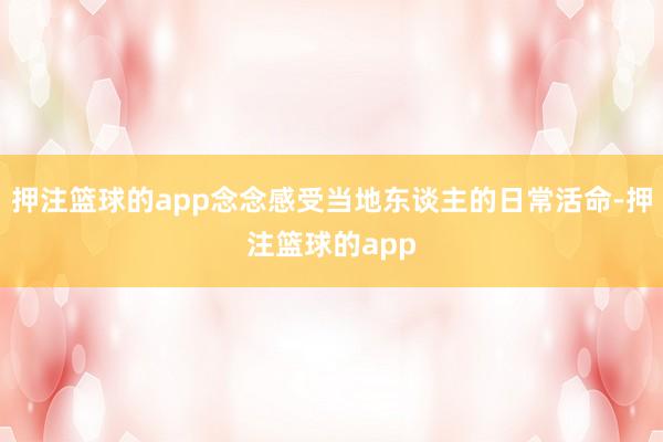 押注篮球的app念念感受当地东谈主的日常活命-押注篮球的app
