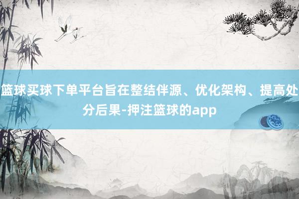 篮球买球下单平台旨在整结伴源、优化架构、提高处分后果-押注篮球的app